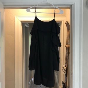 Off the shoulder short black dress